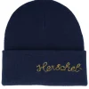 Cuff Beanies-Herschel Elmer Chain Stitch Beanie Black Iris/Golden Yellow Cuff -