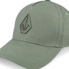 Adjustable-Volcom Embossed Stone Hat Light Olive A-Frame Adjustable -
