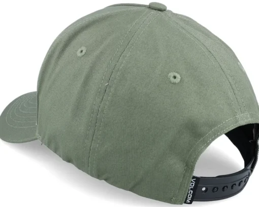 Adjustable-Volcom Embossed Stone Hat Light Olive A-Frame Adjustable -
