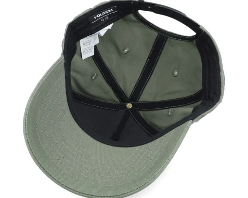 Adjustable-Volcom Embossed Stone Hat Light Olive A-Frame Adjustable -