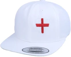 Snapback-Forza England Flag Shield White Snapback -