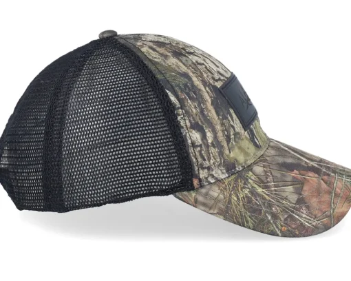 Trucker-Wild Spirit Engraved Alaska Mountain Patch Mossy Oak/Black Trucker -