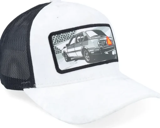 Trucker | Velvet Caps-Calza Pennello Epa Car Pop Art Velvet /Black A-Frame Trucker - White