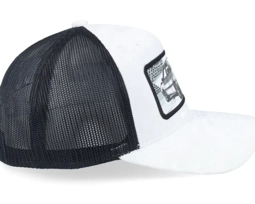 Trucker | Velvet Caps-Calza Pennello Epa Car Pop Art Velvet /Black A-Frame Trucker - White