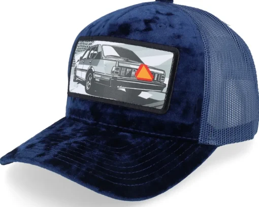 Trucker | Velvet Caps-Calza Pennello Epa Car Pop Art Velvet /Black A-Frame Trucker - White