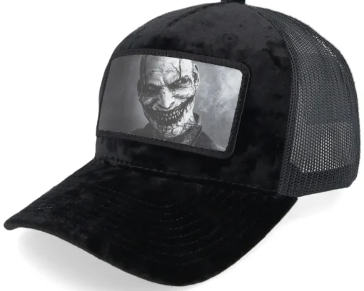 Velvet Caps-Scenes Evil Grin Velvet Black/Black A-frame Trucker -
