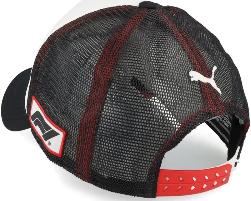 Trucker-Formula One F1 Logo 24 Race Special Austin USA White/Black A-Frame Trucker -