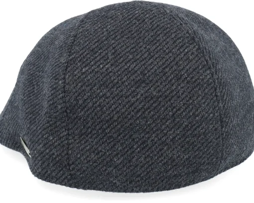 New Seeberger Fabric Black Flat Cap -