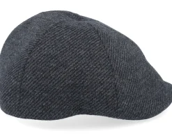 New Seeberger Fabric Black Flat Cap -