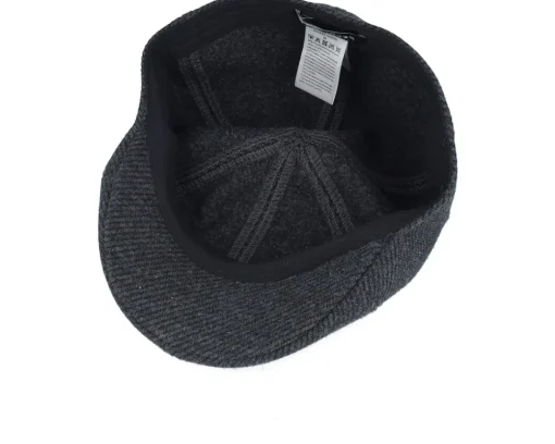 New Seeberger Fabric Black Flat Cap -