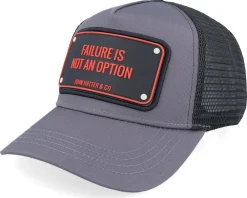 Trucker-John Hatter & Co Failure Is Not An Option Rubber Charcoal Grey/Black A-Frame Trucker -