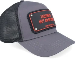 Trucker-John Hatter & Co Failure Is Not An Option Rubber Charcoal Grey/Black A-Frame Trucker -
