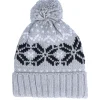 New Beechfield Fair Isle Snowstar® Beanie Light /Black/Off White Pom - Grey