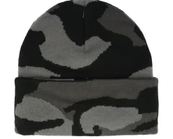Cuff Beanies-John Deere Fake Leather Patch Knit Beanie Camouflage Cuff -