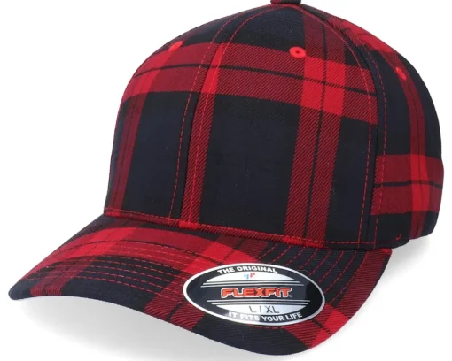 Blanks-Flexfit Fashion Tartan Plaid Red -