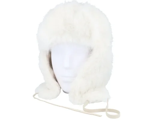 Trapper-MJM Hats Faux Fur Off White Trapper -