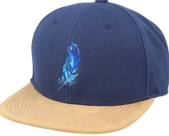 Snapback-Iconic Feather Navy/Suede Snapback -