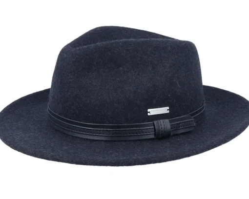 Fedora-Seeberger Felt Black Fedora -