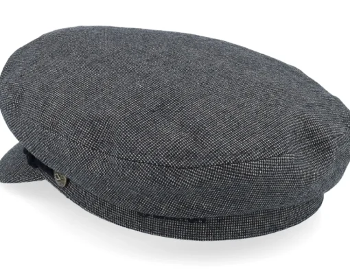 Vega-Brixton Fiddler Cap Mixed Tweed Black Vega Cap -