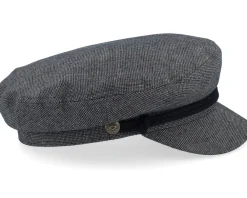 Vega-Brixton Fiddler Cap Mixed Tweed Black Vega Cap -