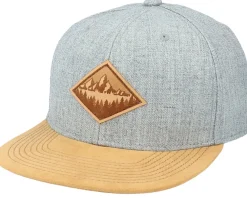 Snapback-Wild Spirit Fir Mountain Patch Heather Grey/Suede Snapback -