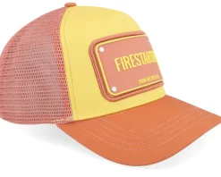 Trucker-John Hatter & Co Firestarter! Rubber Orange/Yellow A-Frame Trucker -