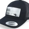 Snapback-Hunter Fishing Boat Wide Patch Retro Trucker - Black