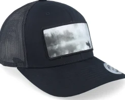 Snapback-Hunter Fishing Boat Wide Patch Retro Trucker - Black