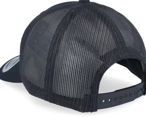 Snapback-Hunter Fishing Boat Wide Patch Retro Trucker - Black