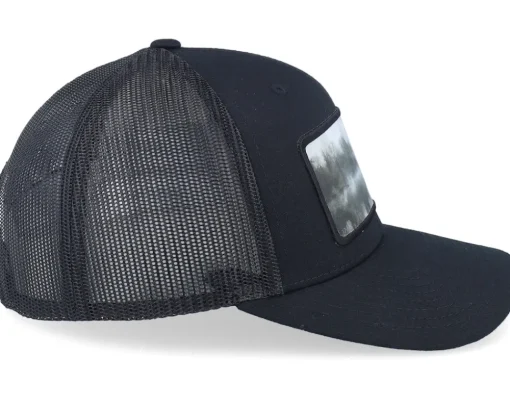 Snapback-Hunter Fishing Boat Wide Patch Retro Trucker - Black