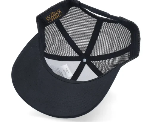 Snapback-Hunter Fishing Boat Wide Patch Retro Trucker - Black
