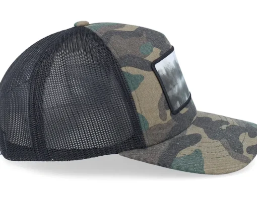 Trucker-Hunter Fishing Boat Wide Patch Wood Camo/Black Trucker -