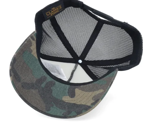 Trucker-Hunter Fishing Boat Wide Patch Wood Camo/Black Trucker -