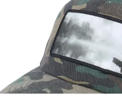Trucker-Hunter Fishing Boat Wide Patch Wood Camo/Black Trucker -
