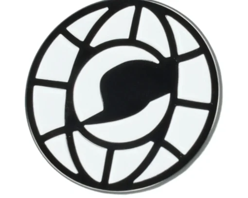 Online Cap Pins Fitted World White/Black Metal Pin -