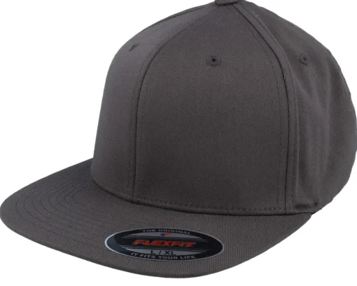 New Flexfit Flat Brim Dark Grey Fitted -