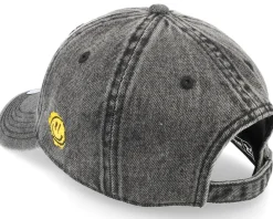 Fashion Lucid Smile Flexing Abs Patch Washed Black Demin Dad Cap -