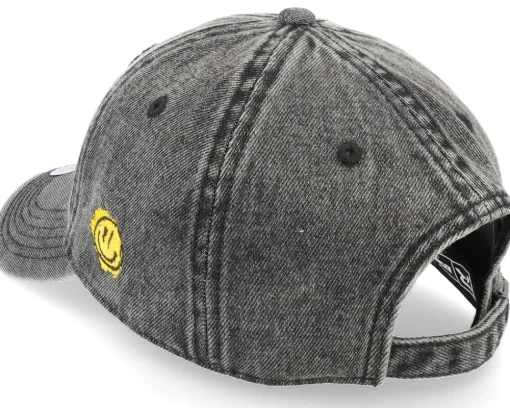 Fashion Lucid Smile Flexing Abs Patch Washed Black Demin Dad Cap -