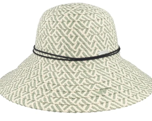 Straw Hat-Seeberger Floppy hat Olive/Natural Straw Hat -