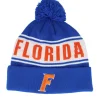 Pom Beanies-Top of the World Florida Gators Cuffed Knit Strike Royal Pom - Blue