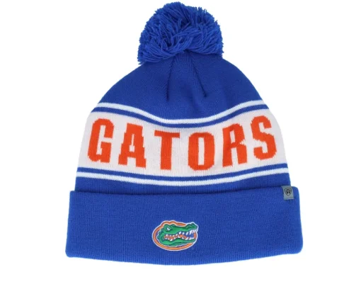 Pom Beanies-Top of the World Florida Gators Cuffed Knit Strike Royal Pom - Blue