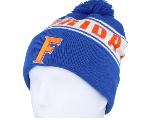 Pom Beanies-Top of the World Florida Gators Cuffed Knit Strike Royal Pom - Blue