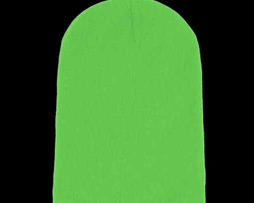 Clearance Beechfield Fluorescent Green Long Blank Beanie -