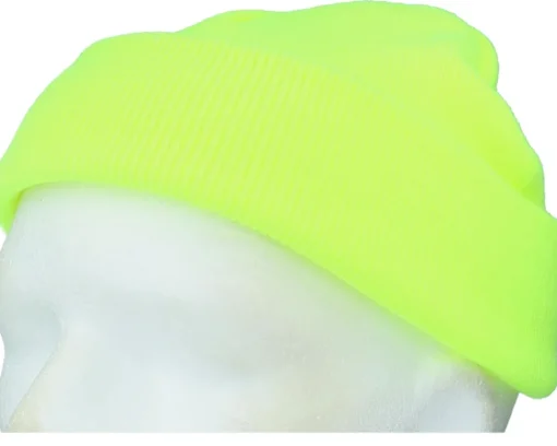 Short Beanies | Blank Beanies-Beechfield Fluorescent Yellow Short Blank Beanie -