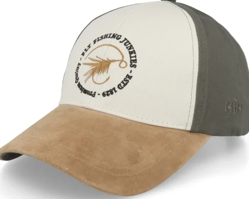 Adjustable-MJM Hats Flyfishing Junkie Love To Hook Up Olive Adjustable - Beige