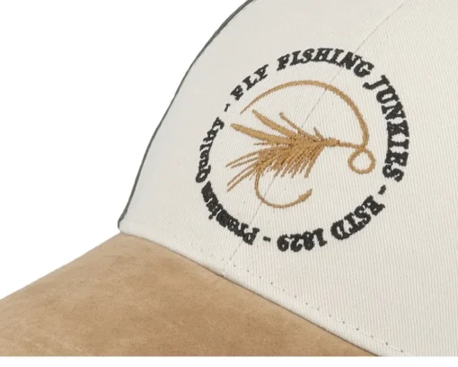 Adjustable-MJM Hats Flyfishing Junkie Love To Hook Up Olive Adjustable - Beige