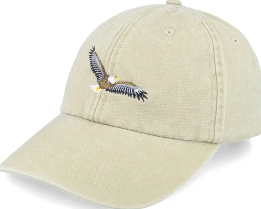 Dad Cap-Wild Spirit Flying Eagle Embroidery Khaki Dad Cap -