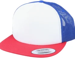 Trucker | Blanks-Yupoong Foam Blank Flat White/Royal/Red Trucker -