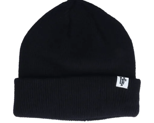 Cuff Beanies-Upfront Fold Beanie Black Cuff -