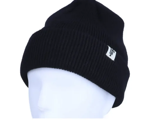 Cuff Beanies-Upfront Fold Beanie Black Cuff -